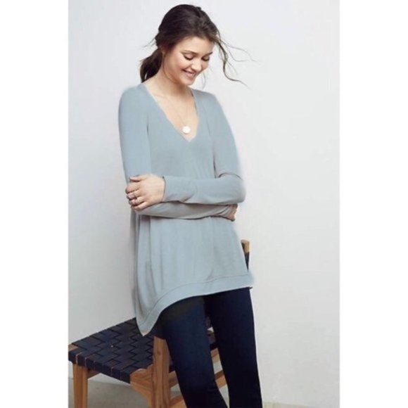 Anthropologie Tops - ANTHROPOLOGIE DELETTA Lokka Tunic Blue Long Sleeve